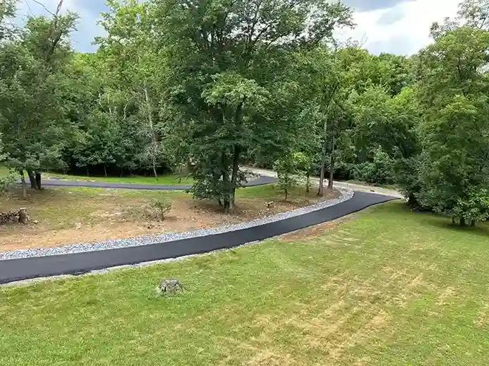 large driveway paving project completed by gallaher seamless paving in northern virginia