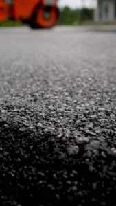 close up of blacktop paving on a driveway 