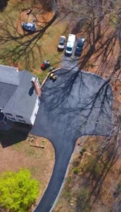 large driveway project completed by gallher seamless paving company in northern virginia