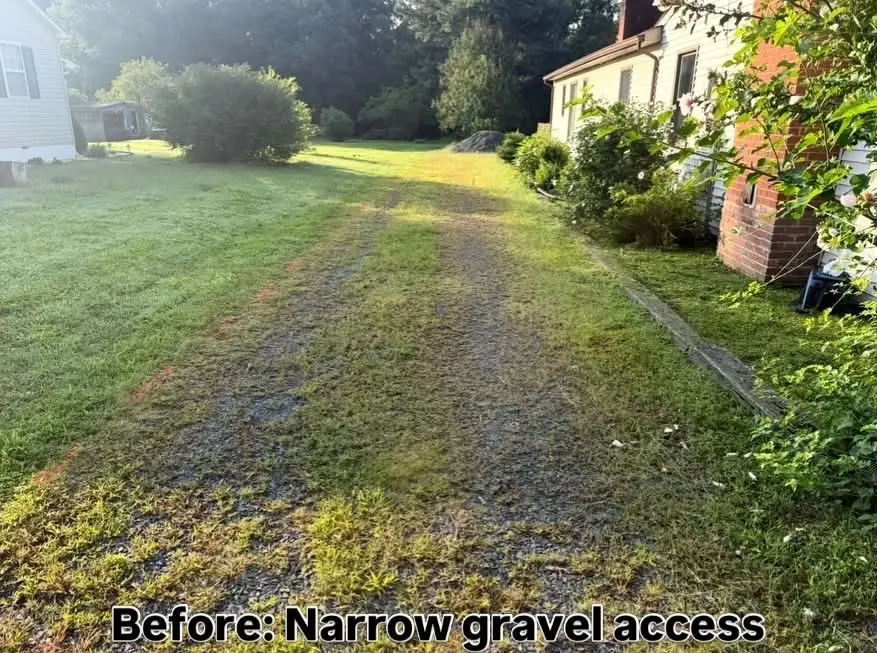 narrow gravel access